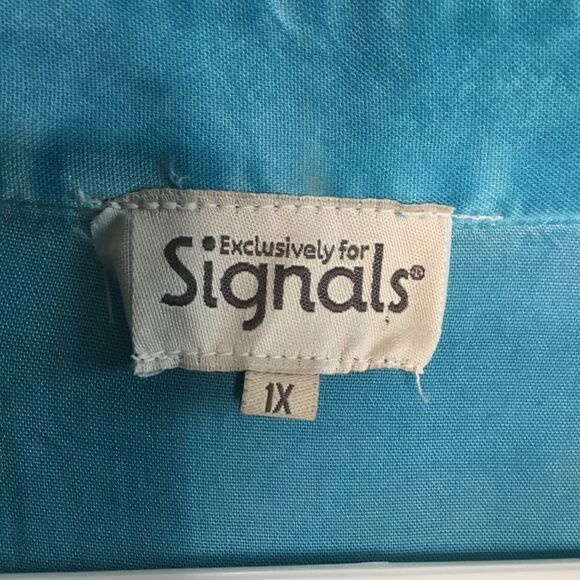 New Exclusively for Signals Women's Tunic Top Sz 1X‎ Blue Boho - Picture 5 of 8